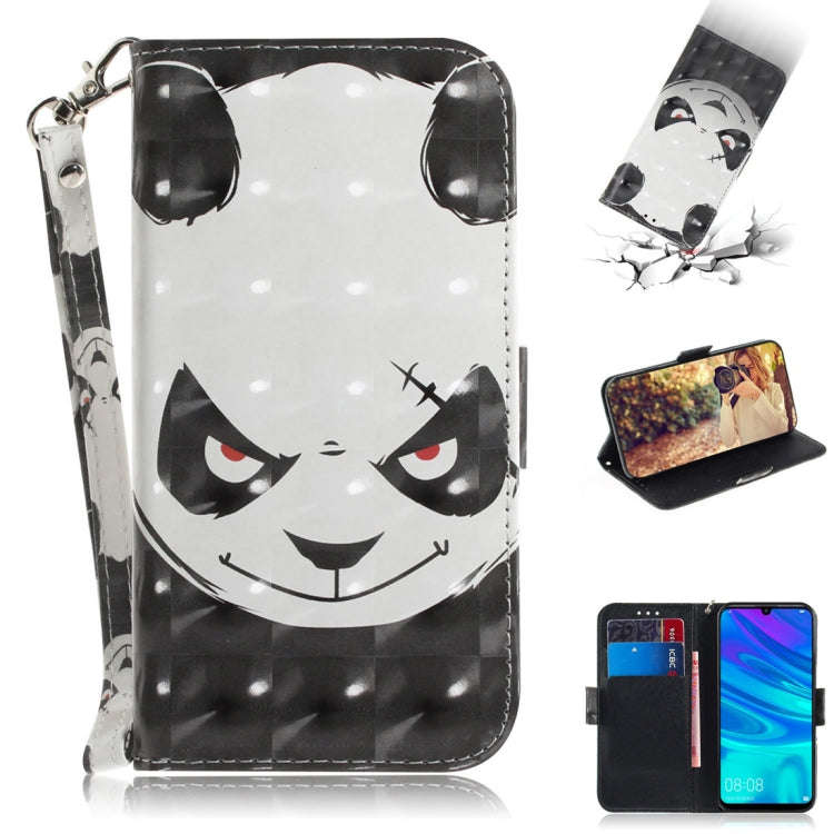 3D Colored Drawing Angry Bear Pattern Horizontal Flip Leather Case for Huawei P Smart+ 2019 / Enj...