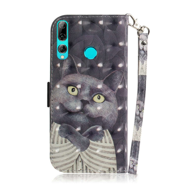 3D Colored Drawing Hug Cat Pattern Horizontal Flip Leather Case for Huawei P Smart+ 2019 / Enjoy ...