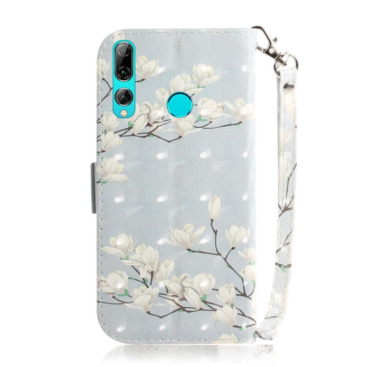 3D Colored Drawing Magnolia Pattern Horizontal Flip Leather Case for Huawei P Smart+ 2019 / Enjoy...