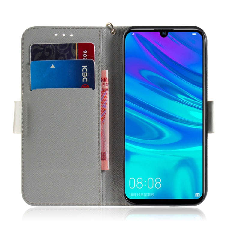 3D Colored Drawing Cute Cat Pattern Horizontal Flip Leather Case for Huawei P Smart+ 2019 / Enjoy...