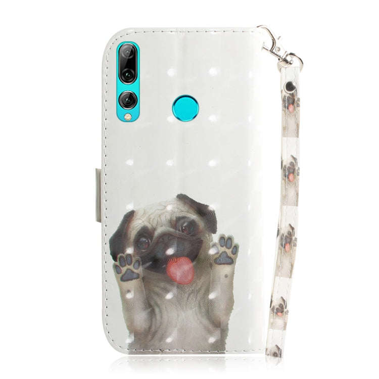 3D Colored Drawing Dog  Pattern Horizontal Flip Leather Case for Huawei P Smart+ 2019 / Enjoy 9s ...