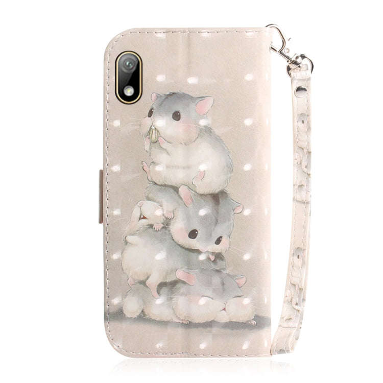 3D Colored Drawing Squirrels Pattern Horizontal Flip Leather Case for Huawei Y5 (2019) / Honor 8s...
