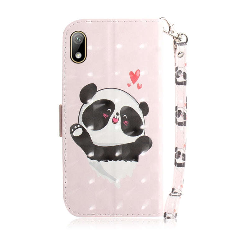 3D Colored Drawing Heart Panda Pattern Horizontal Flip Leather Case for Huawei Y5 (2019) / Honor ...