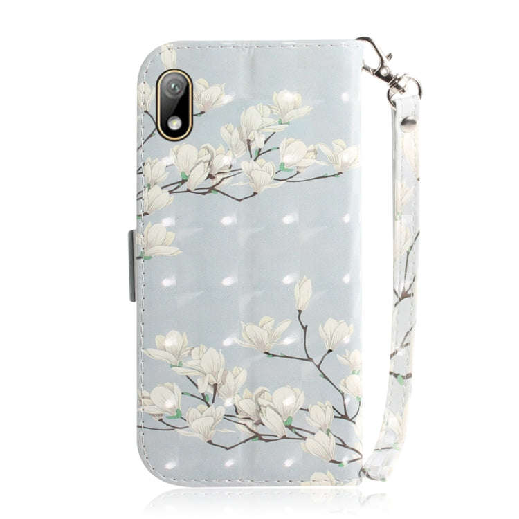 3D Colored Drawing Magnolia Pattern Horizontal Flip Leather Case for Huawei Y5 (2019) / Honor 8s,...