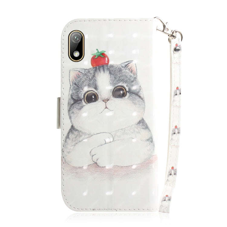 3D Colored Drawing Cute Cat Pattern Horizontal Flip Leather Case for Huawei Y5 (2019) / Honor 8s,...