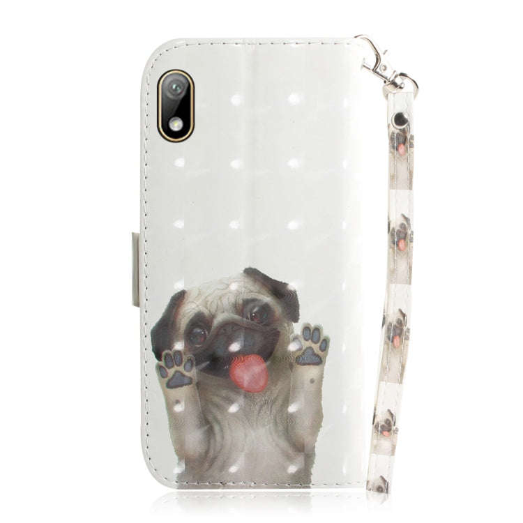3D Colored Drawing Dog Pattern Horizontal Flip Leather Case for Huawei Y5 (2019) / Honor 8s, with...