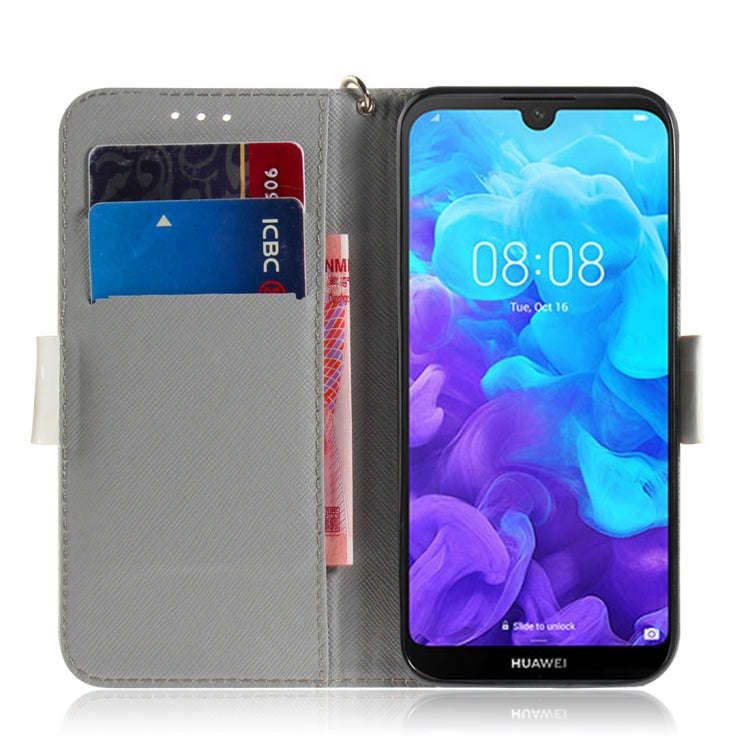 3D Colored Drawing Dog Pattern Horizontal Flip Leather Case for Huawei Y5 (2019) / Honor 8s, with...