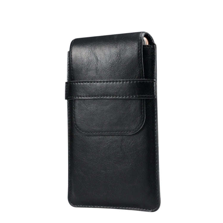 Men Lambskin Texture Multi-functional Universal Mobile Phone Waist Pack Leather Case for 7.2 Inch...