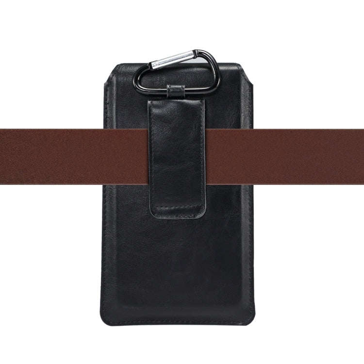 Men Lambskin Texture Multi-functional Universal Mobile Phone Waist Pack Leather Case for 7.2 Inch...