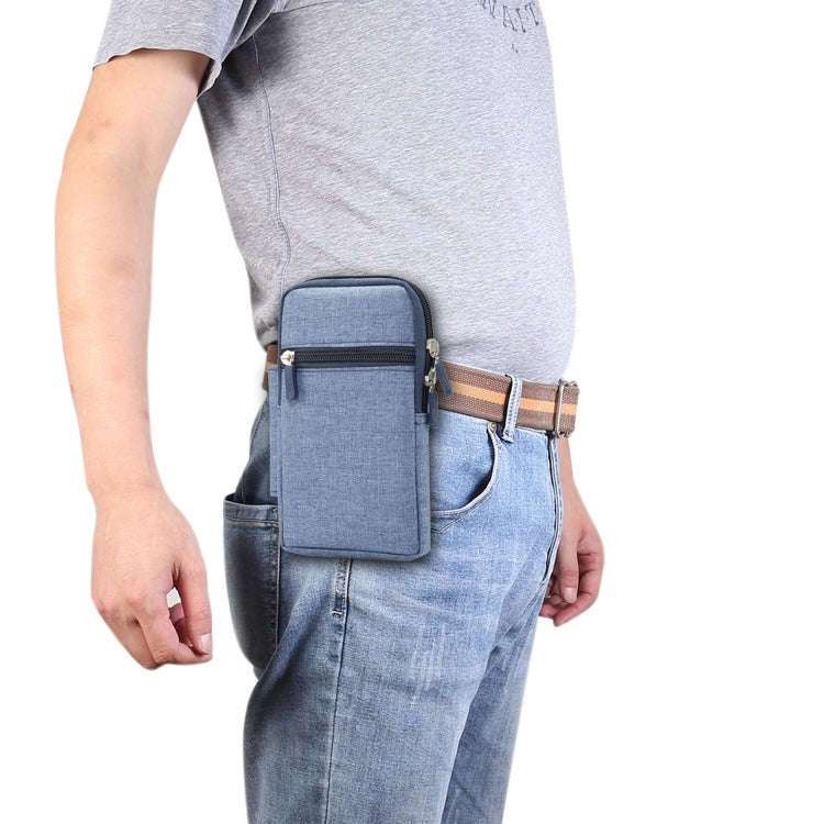 Single checked denim Multi-functional Universal Mobile Phone Waist Pack Case for 6.3 Inch or Belo...