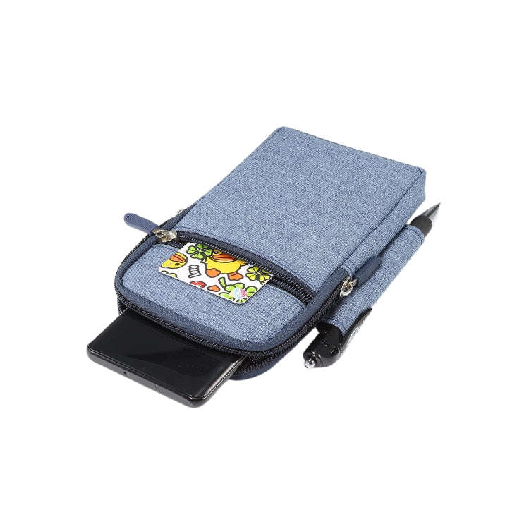Single checked denim Multi-functional Universal Mobile Phone Waist Pack Case for 6.3 Inch or Belo...