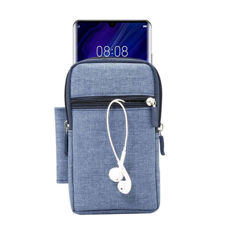 Single checked denim Multi-functional Universal Mobile Phone Waist Pack Case for 6.3 Inch or Belo...