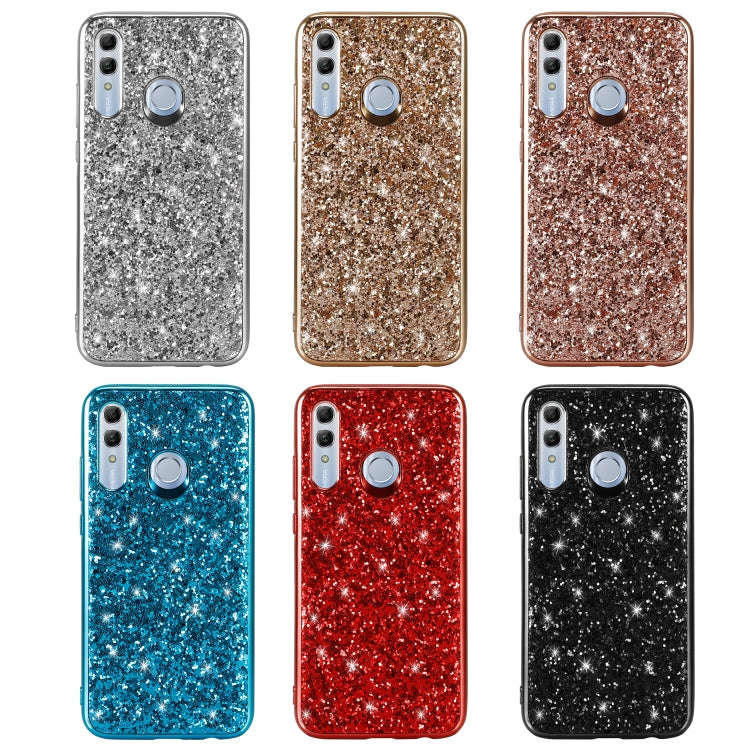 Glittery Powder Shockproof TPU Case for Huawei  Honor 10 Lite (Silver)