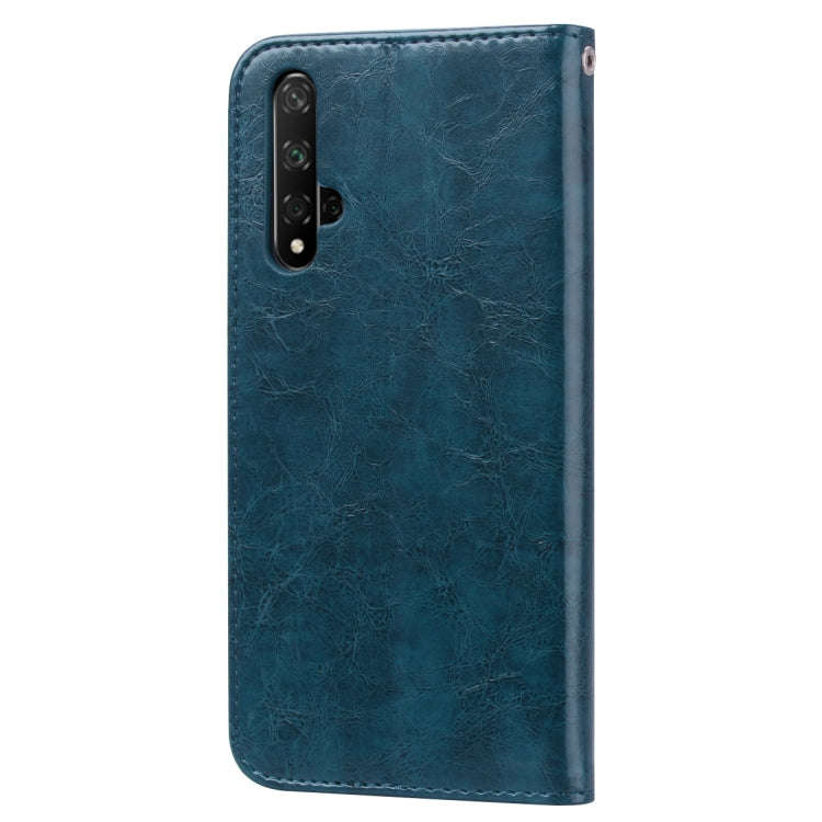 Business Style Oil Wax Texture Horizontal Flip Leather Case for Huawei Honor 20, with Holder & Ca...
