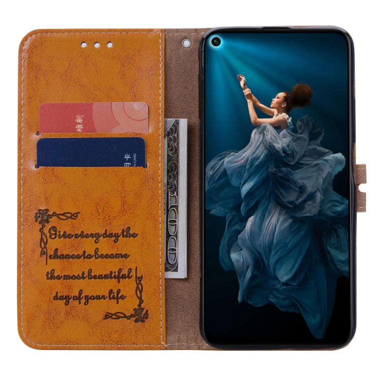 Business Style Oil Wax Texture Horizontal Flip Leather Case for Huawei Honor 20, with Holder & Ca...