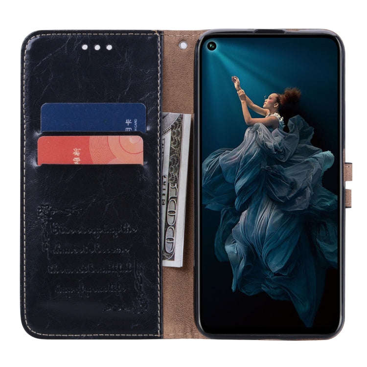 Business Style Oil Wax Texture Horizontal Flip Leather Case for Huawei Honor 20 Pro, with Holder ...