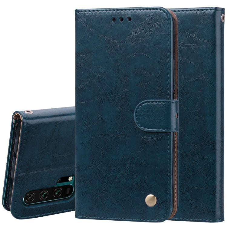 Business Style Oil Wax Texture Horizontal Flip Leather Case for Huawei Honor 20 Pro, with Holder ...