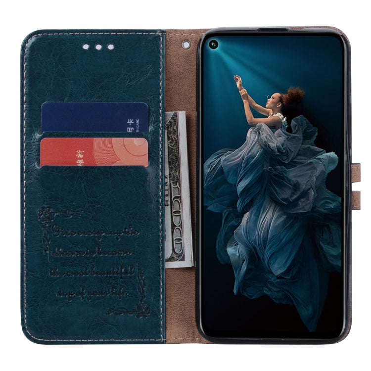Business Style Oil Wax Texture Horizontal Flip Leather Case for Huawei Honor 20 Pro, with Holder ...