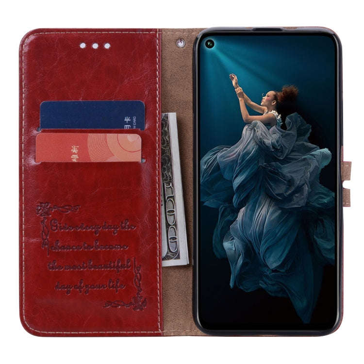 Business Style Oil Wax Texture Horizontal Flip Leather Case for Huawei Honor 20 Pro, with Holder ...