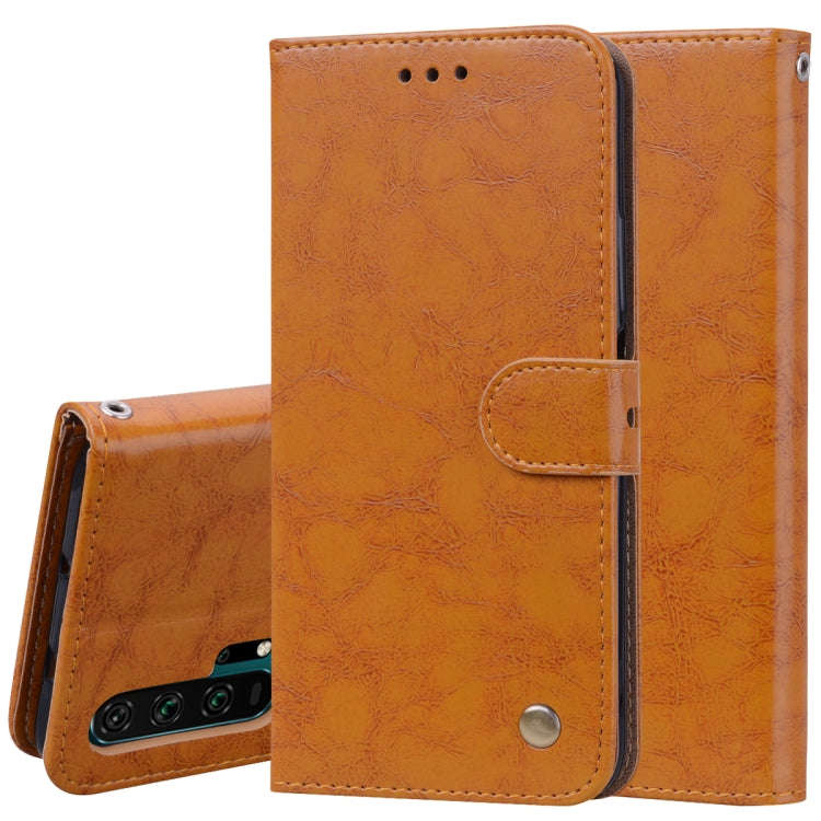 Business Style Oil Wax Texture Horizontal Flip Leather Case for Huawei Honor 20 Pro, with Holder ...