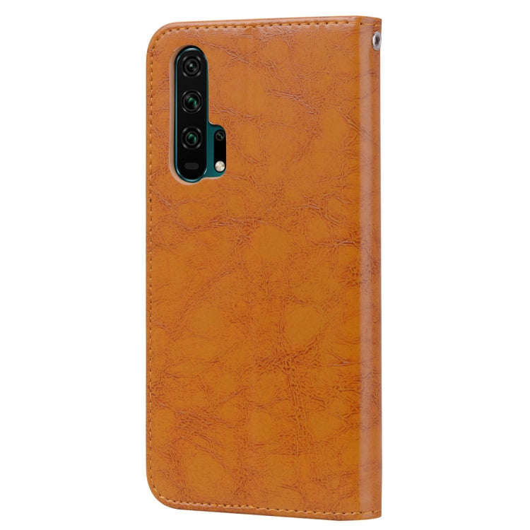 Business Style Oil Wax Texture Horizontal Flip Leather Case for Huawei Honor 20 Pro, with Holder ...
