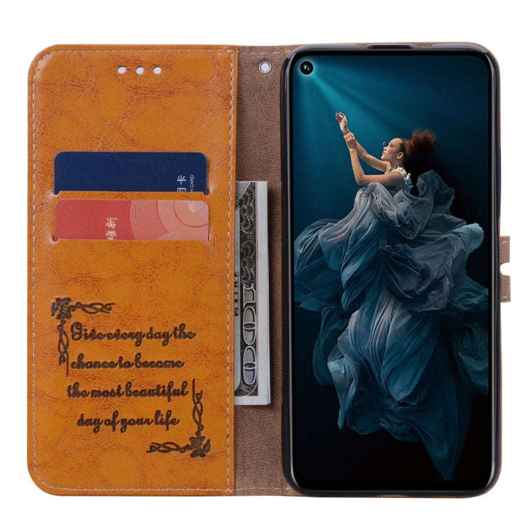 Business Style Oil Wax Texture Horizontal Flip Leather Case for Huawei Honor 20 Pro, with Holder ...