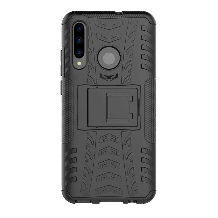 Tire Texture TPU+PC Shockproof Case for Huawei P Smart+ 2019, with Holder (Black)