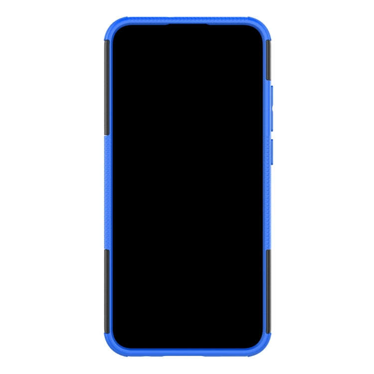 Tire Texture TPU+PC Shockproof Case for Huawei P Smart+ 2019, with Holder (Blue)