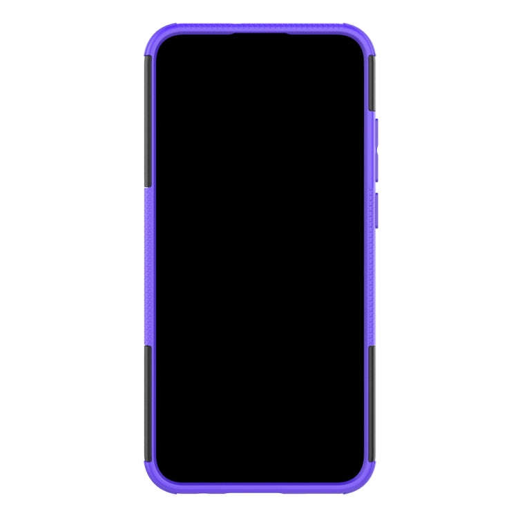 Tire Texture TPU+PC Shockproof Case for Huawei P Smart+ 2019, with Holder (Purple)