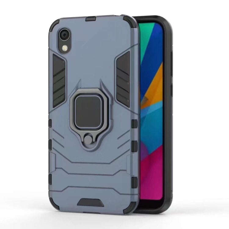 Panther PC + TPU Shockproof Protective Case for Huawei Honor 8S, with Magnetic Ring Holder(Navy B...