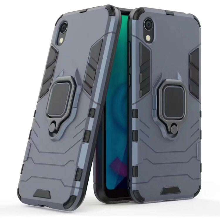 Panther PC + TPU Shockproof Protective Case for Huawei Honor 8S, with Magnetic Ring Holder (Red)
