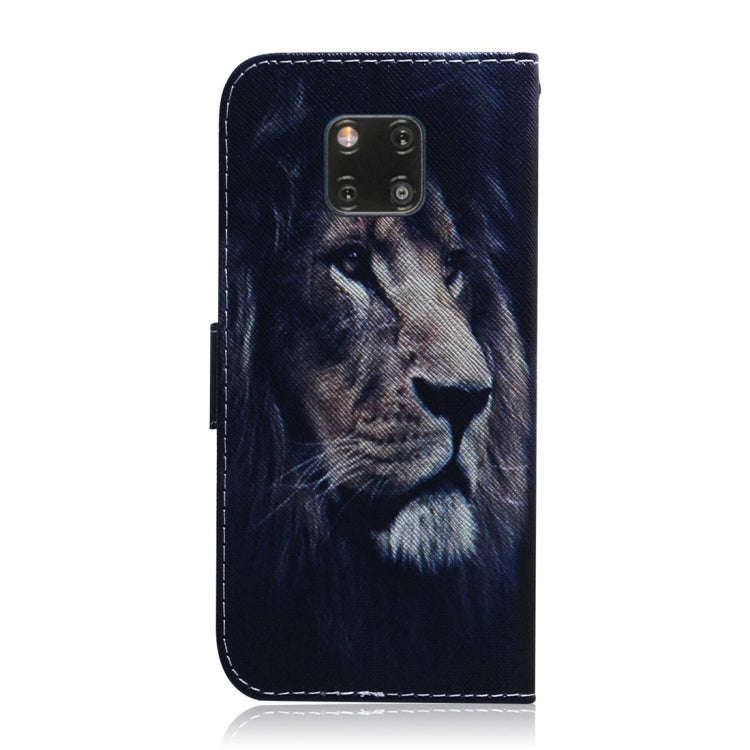 Lion Pattern Coloured Drawing Horizontal Flip Leather Case for Huawei Mate 20 Pro, with Holder & ...