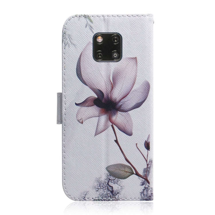 Magnolia Flower Pattern Coloured Drawing Horizontal Flip Leather Case for Huawei Mate 20 Pro, wit...