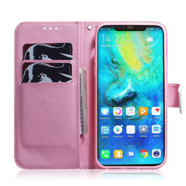 Magnolia Flower Pattern Coloured Drawing Horizontal Flip Leather Case for Huawei Mate 20 Pro, wit...