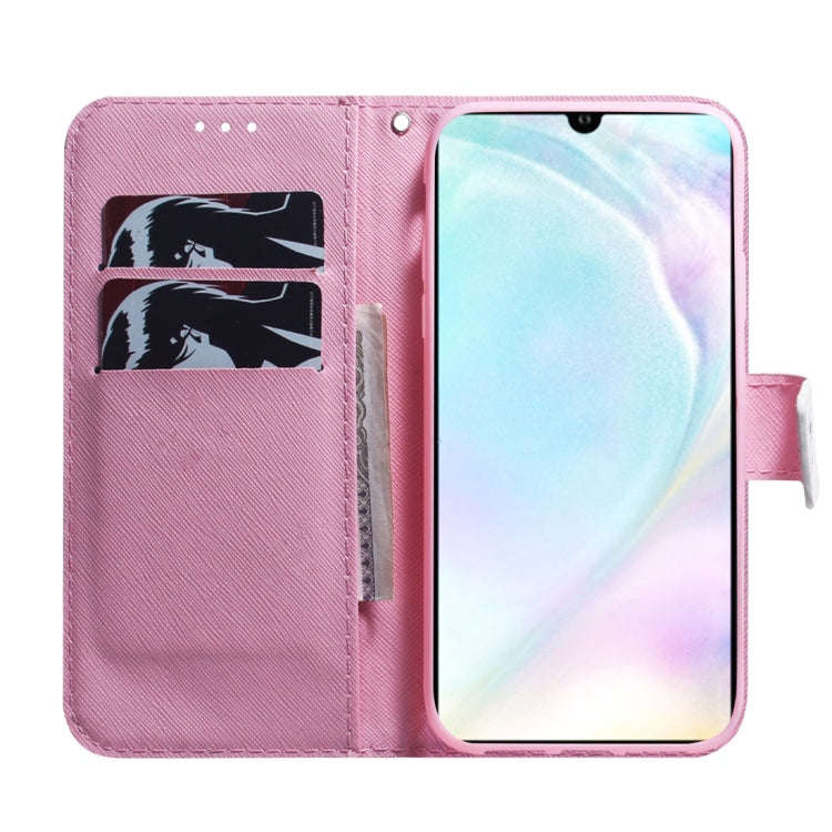 Magnolia Flower Pattern Coloured Drawing Horizontal Flip Leather Case for Huawei P30, with Holder...