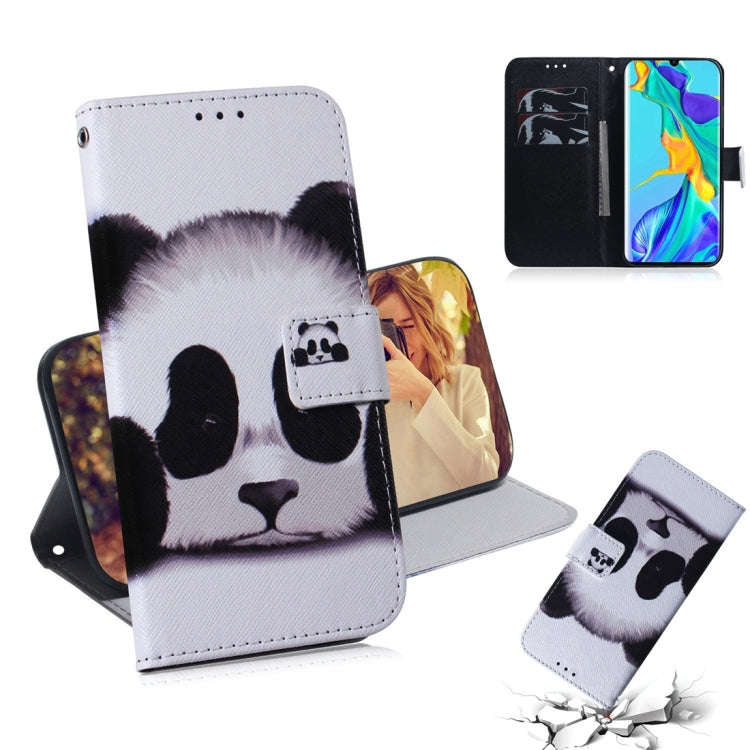 Panda Pattern Coloured Drawing Horizontal Flip Leather Case for Huawei P30 Pro, with Holder & Car...