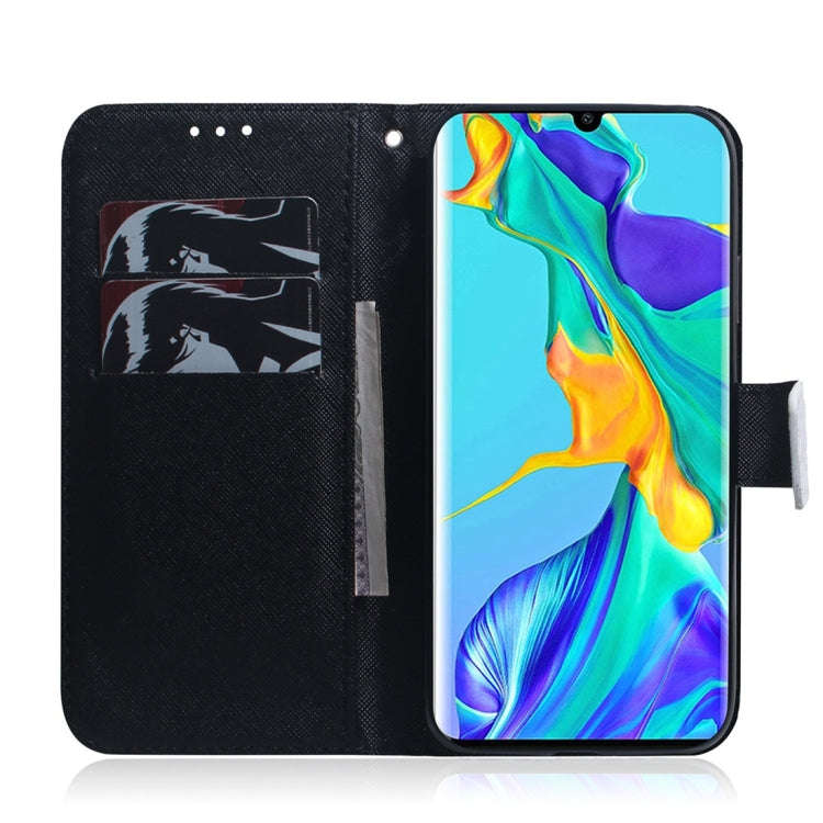 Panda Pattern Coloured Drawing Horizontal Flip Leather Case for Huawei P30 Pro, with Holder & Car...