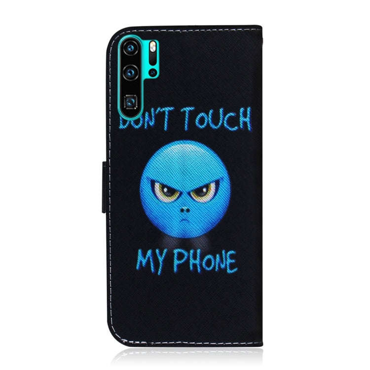 Anger Pattern Coloured Drawing Horizontal Flip Leather Case for Huawei P30 Pro, with Holder & Car...
