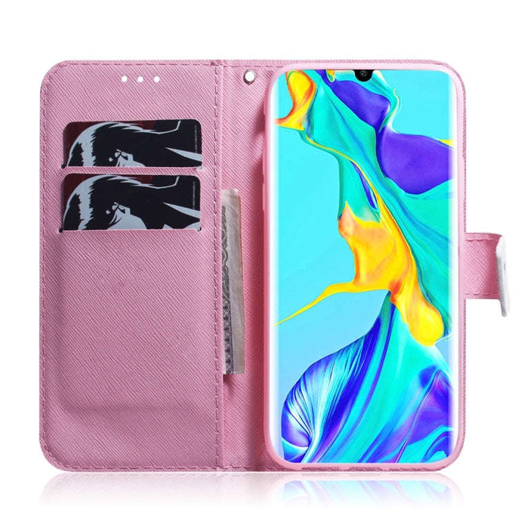 Magnolia Flower Pattern Coloured Drawing Horizontal Flip Leather Case for Huawei P30 Pro, with Ho...
