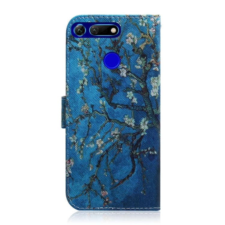 Apricot Flower Pattern Coloured Drawing Horizontal Flip Leather Case for Huawei Honor View 20, wi...