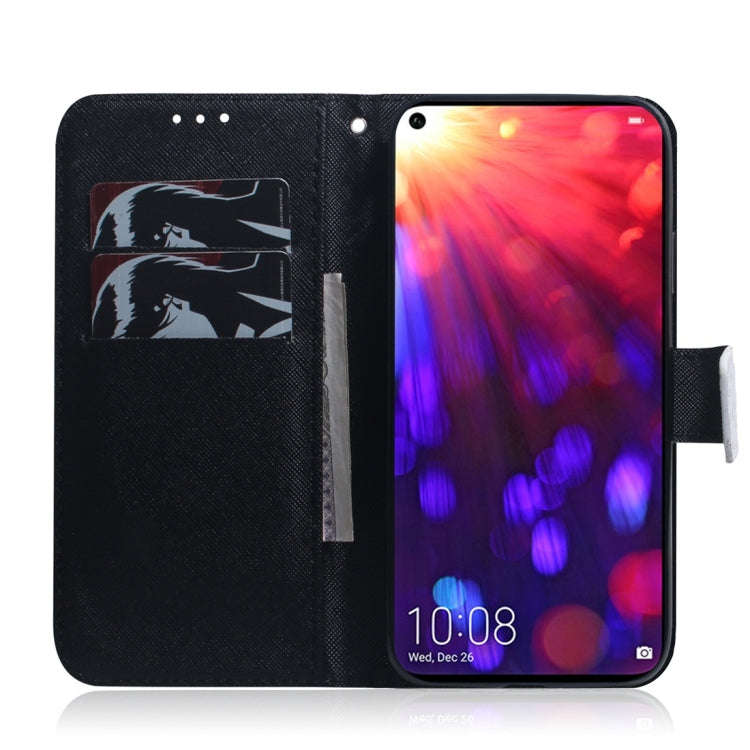 Wolf and Dog Pattern Coloured Drawing Horizontal Flip Leather Case for Huawei Honor View 20, with...