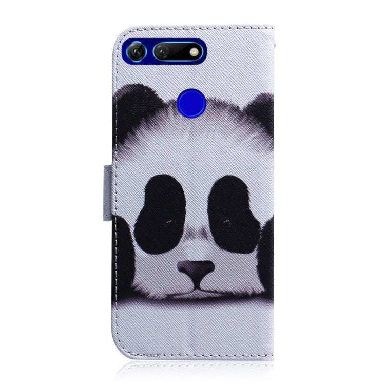 Panda Pattern Coloured Drawing Horizontal Flip Leather Case for Huawei Honor View 20, with Holder...