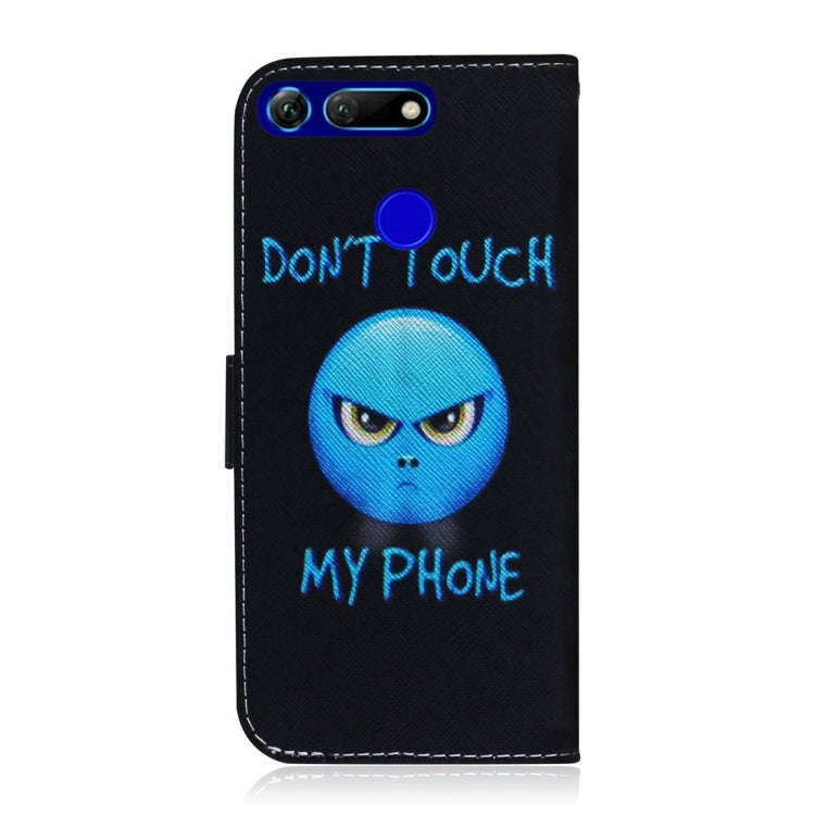 Anger Pattern Coloured Drawing Horizontal Flip Leather Case for Huawei Honor View 20, with Holder...