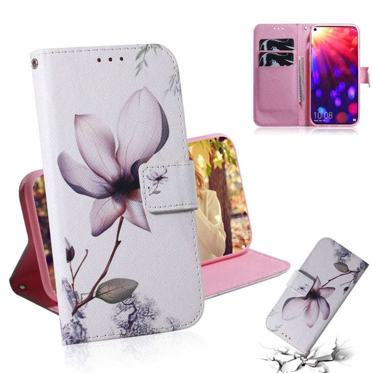 Magnolia Flower Pattern Coloured Drawing Horizontal Flip Leather Case for Huawei Honor View 20, w...