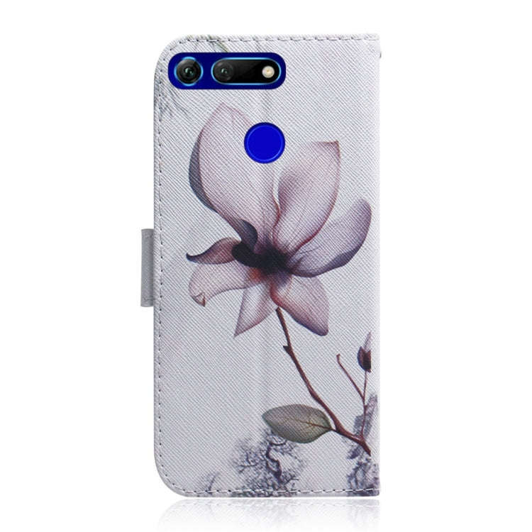 Magnolia Flower Pattern Coloured Drawing Horizontal Flip Leather Case for Huawei Honor View 20, w...