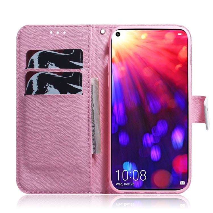 Magnolia Flower Pattern Coloured Drawing Horizontal Flip Leather Case for Huawei Honor View 20, w...