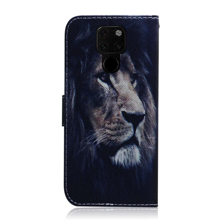 Lion Pattern Coloured Drawing Horizontal Flip Leather Case for Huawei Mate 20, with Holder & Card...