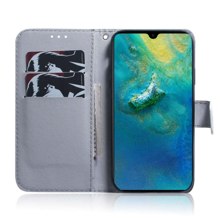Lion Pattern Coloured Drawing Horizontal Flip Leather Case for Huawei Mate 20, with Holder & Card...