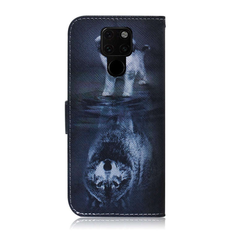 Wolf and Dog Pattern Coloured Drawing Horizontal Flip Leather Case for Huawei Mate 20, with Holde...