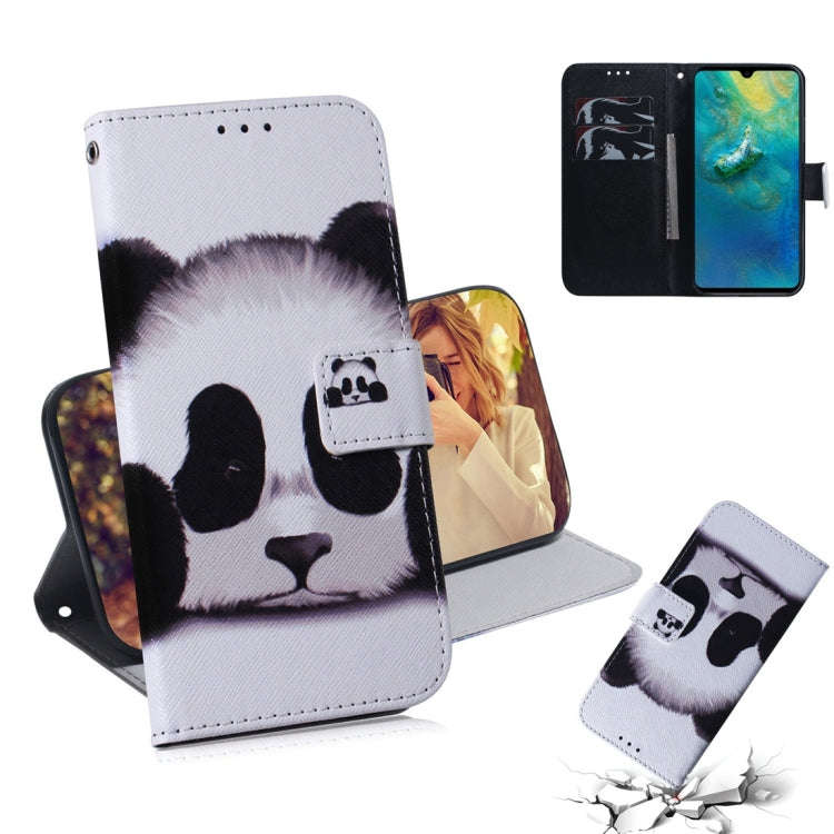 Panda Pattern Coloured Drawing Horizontal Flip Leather Case for Huawei Mate 20, with Holder & Car...